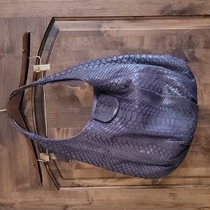 Carlos Falchi snakeskin lined bag